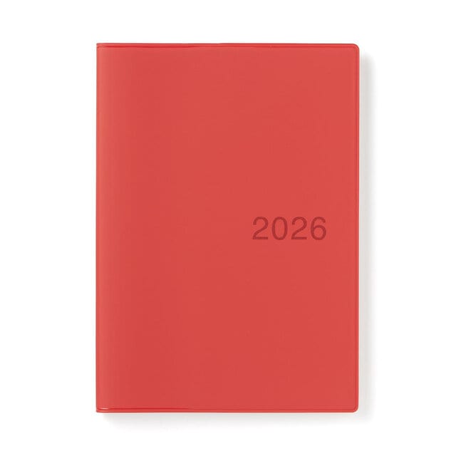 muji 2026 vinyl planner red
